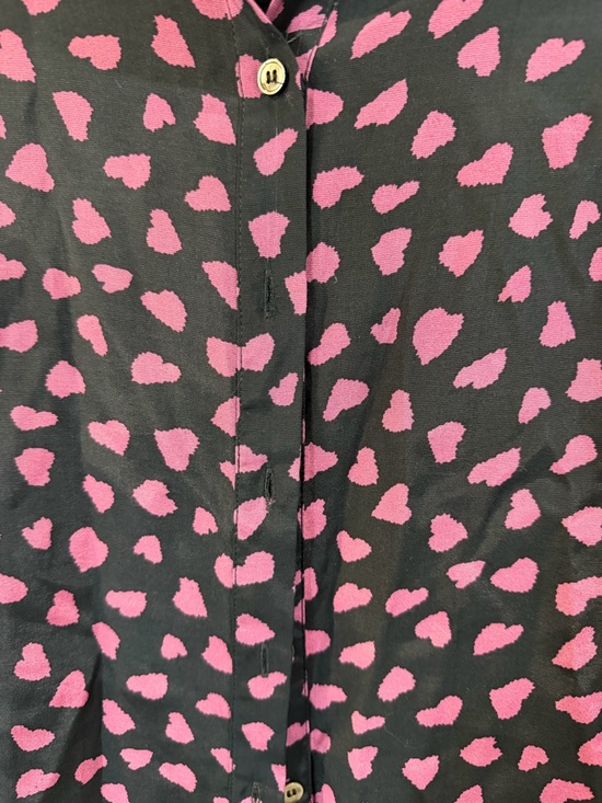 Frnch Paris navy blue heart print blouse